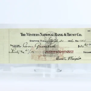 1936 Orville Wright signed check