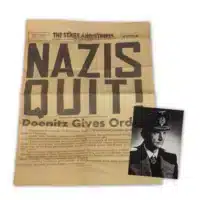 Doenitz Signed Card & Nazis Quit Newspaper